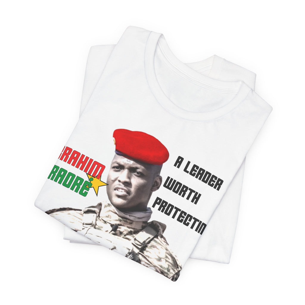 Ibrahim Traore T-shirt, Burkina Faso Flag Fashion Tee "A Leader Worth Protecting"