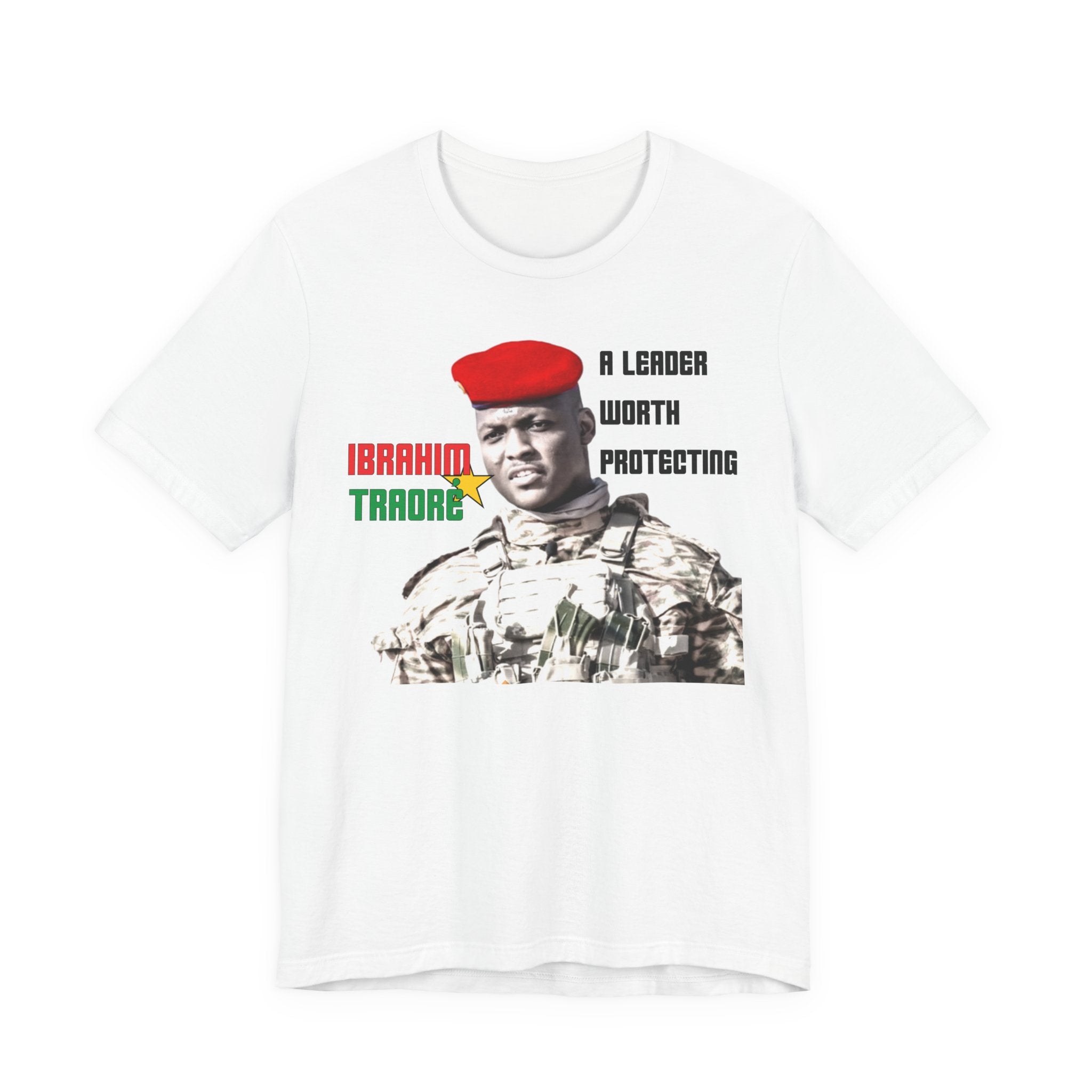 Ibrahim Traore T-shirt, Burkina Faso Flag Fashion Tee "A Leader Worth Protecting"