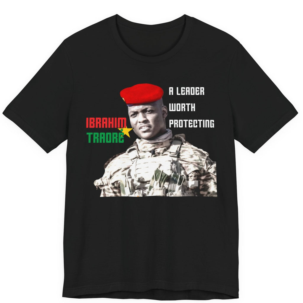 Ibrahim Traore T-shirt, Burkina Faso Flag Fashion Tee "A Leader Worth Protecting"