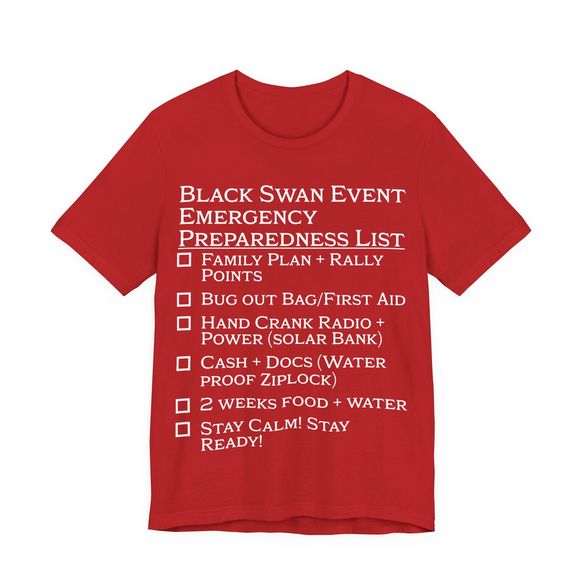 Black Swan Event Emergency Preparedness T-shirt