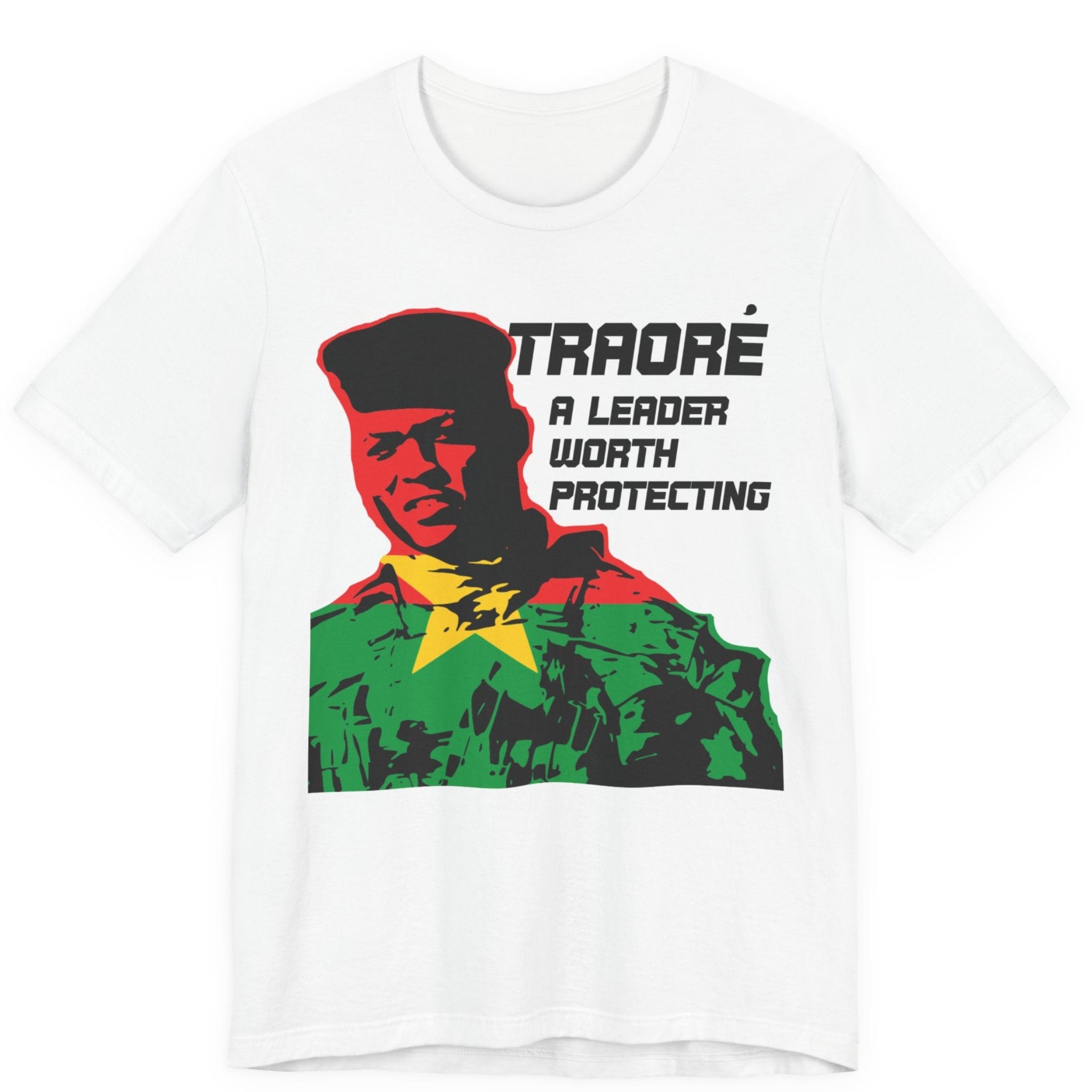 Ibrahim Traore Burkina Faso Flag "A Leader Worth Protecting" Fashion T-shirt