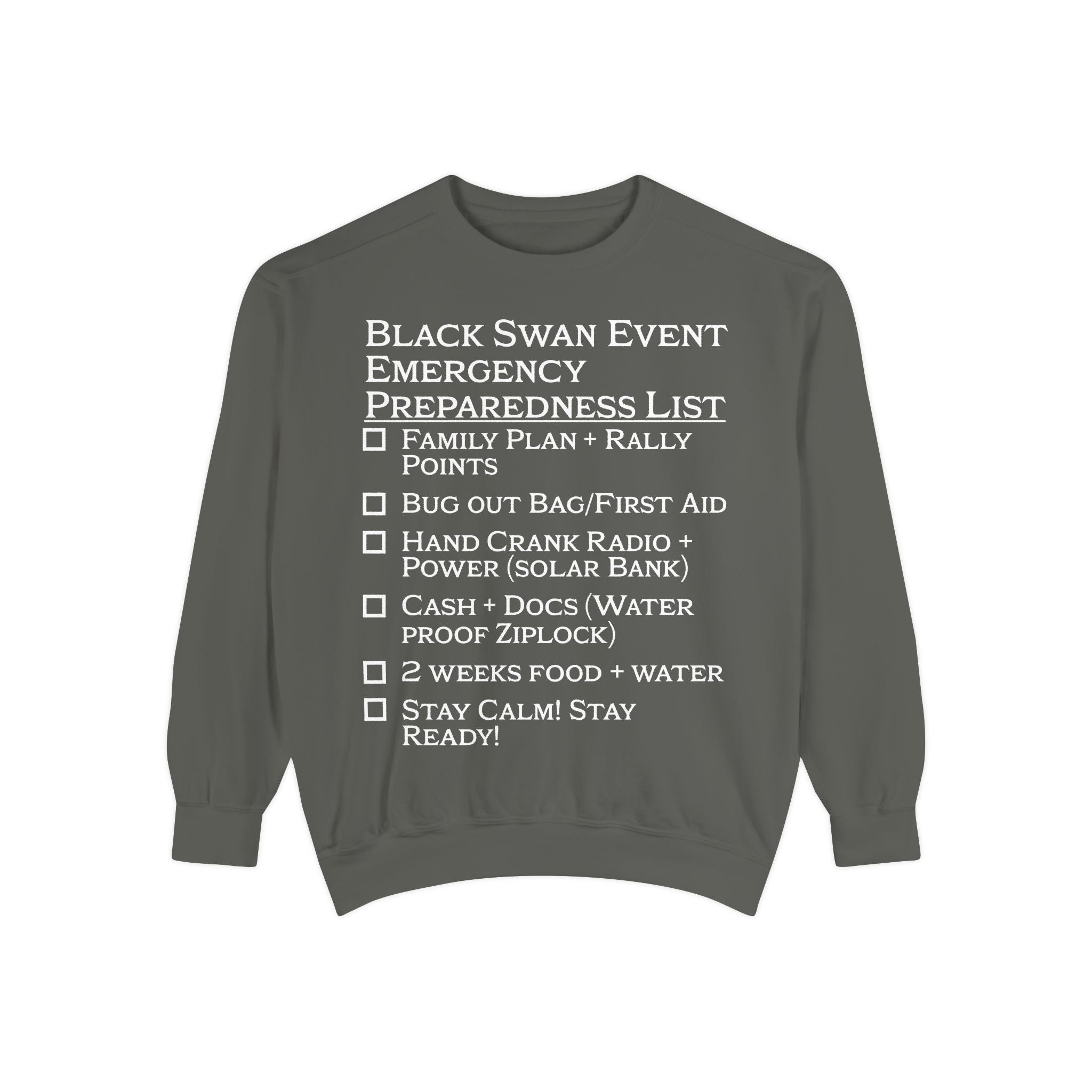Black Swan Event Emergency Preparedness Sweatshirt