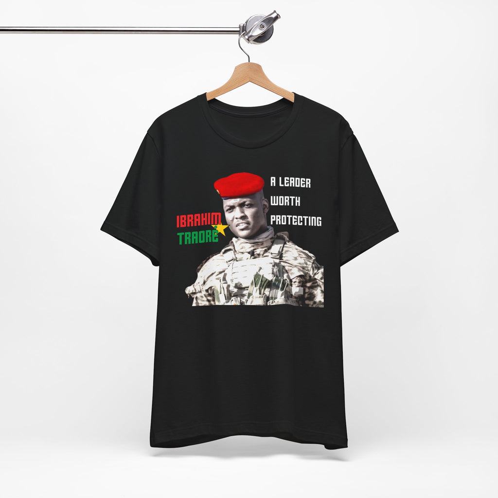 Ibrahim Traore T-shirt, Burkina Faso Flag Fashion Tee "A Leader Worth Protecting"