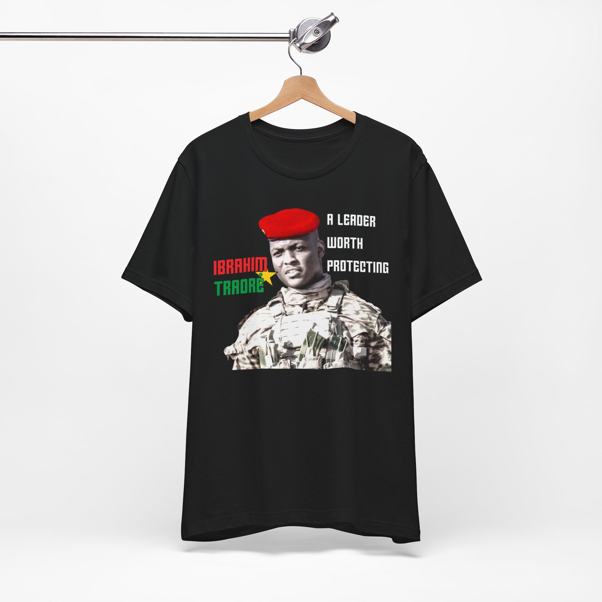 Ibrahim Traore T-shirt, Burkina Faso Flag Fashion Tee "A Leader Worth Protecting"