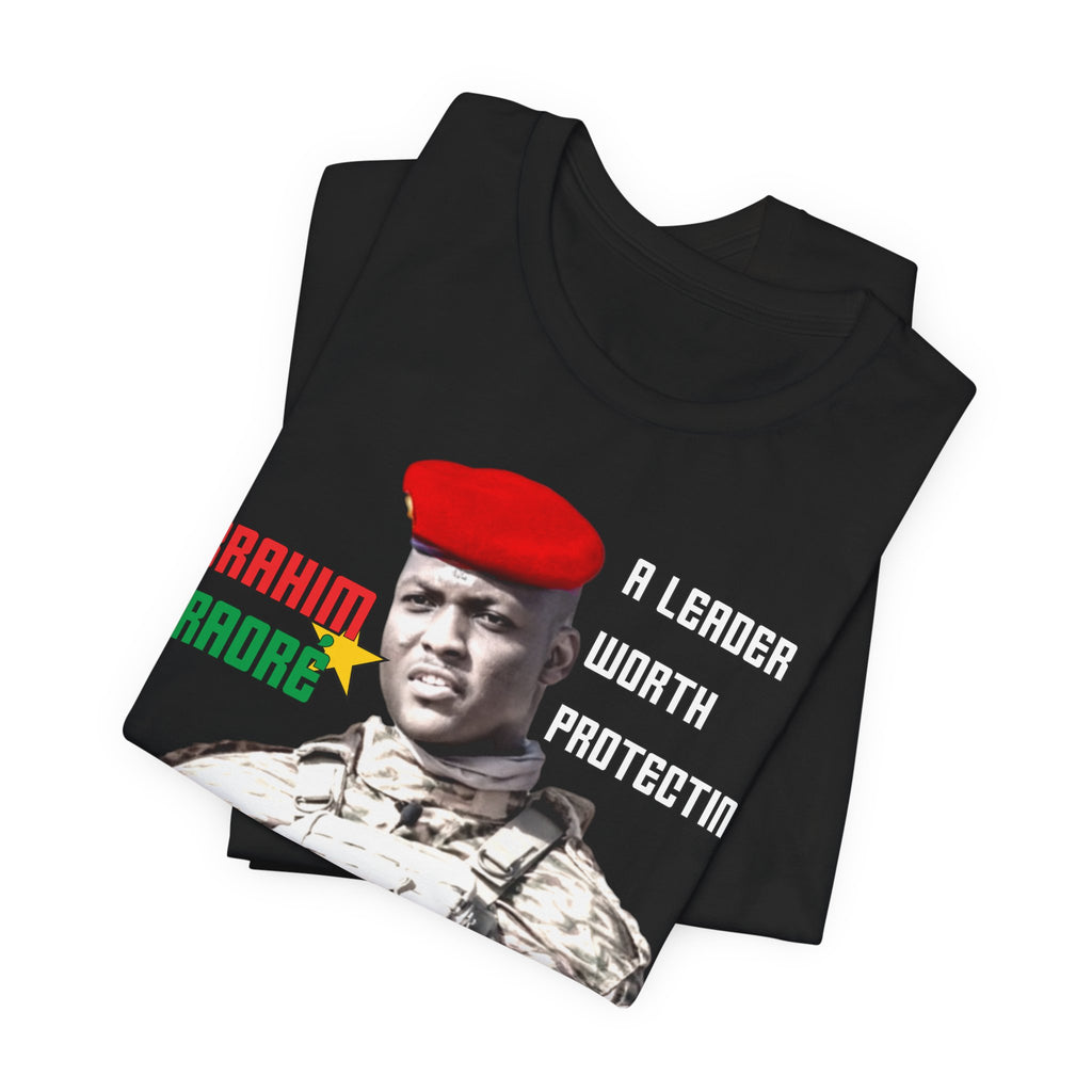 Ibrahim Traore T-shirt, Burkina Faso Flag Fashion Tee "A Leader Worth Protecting"