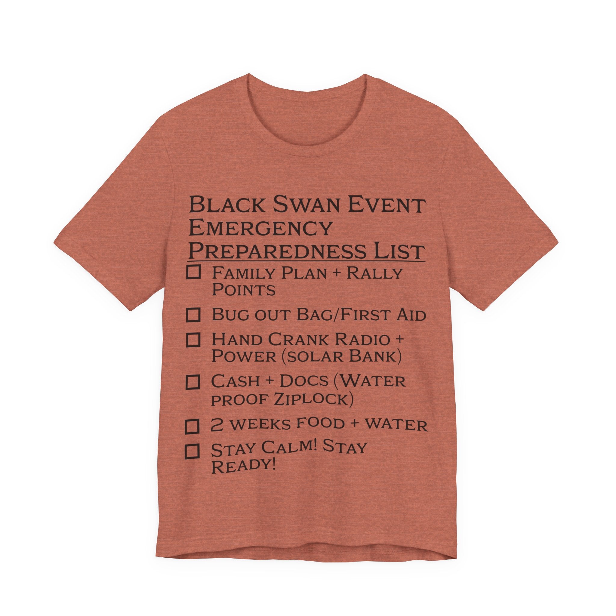 Black Swan Event Emergency Preparedness T-shirt