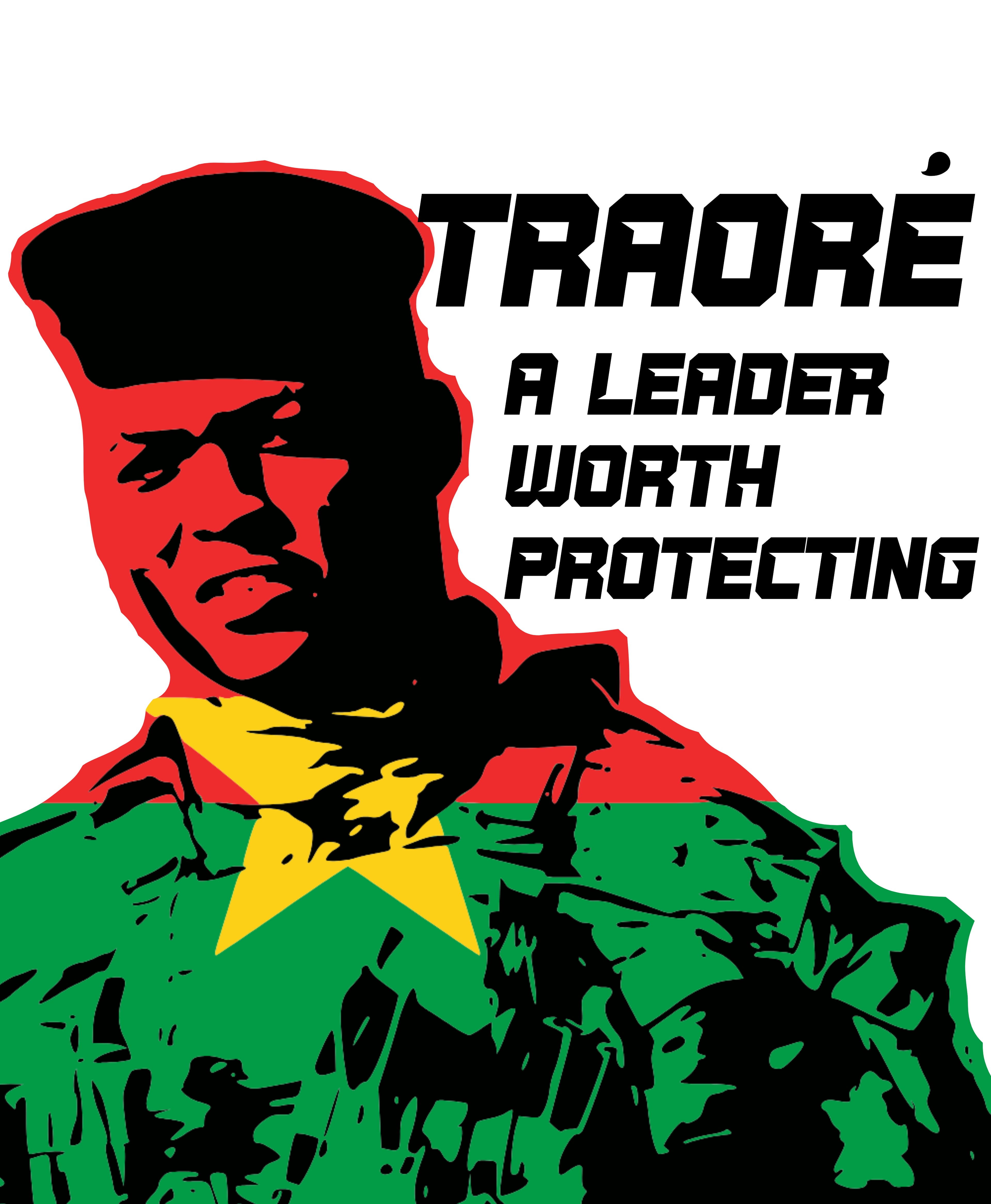 Ibrahim Traore Burkina Faso Flag "A Leader Worth Protecting" Fashion T-shirt