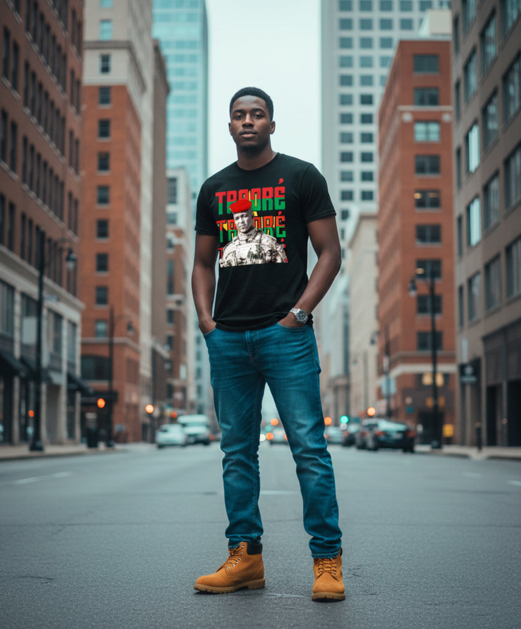 Captain Traore T-shirt: Burkina Faso Flag Pride Fashion Tee