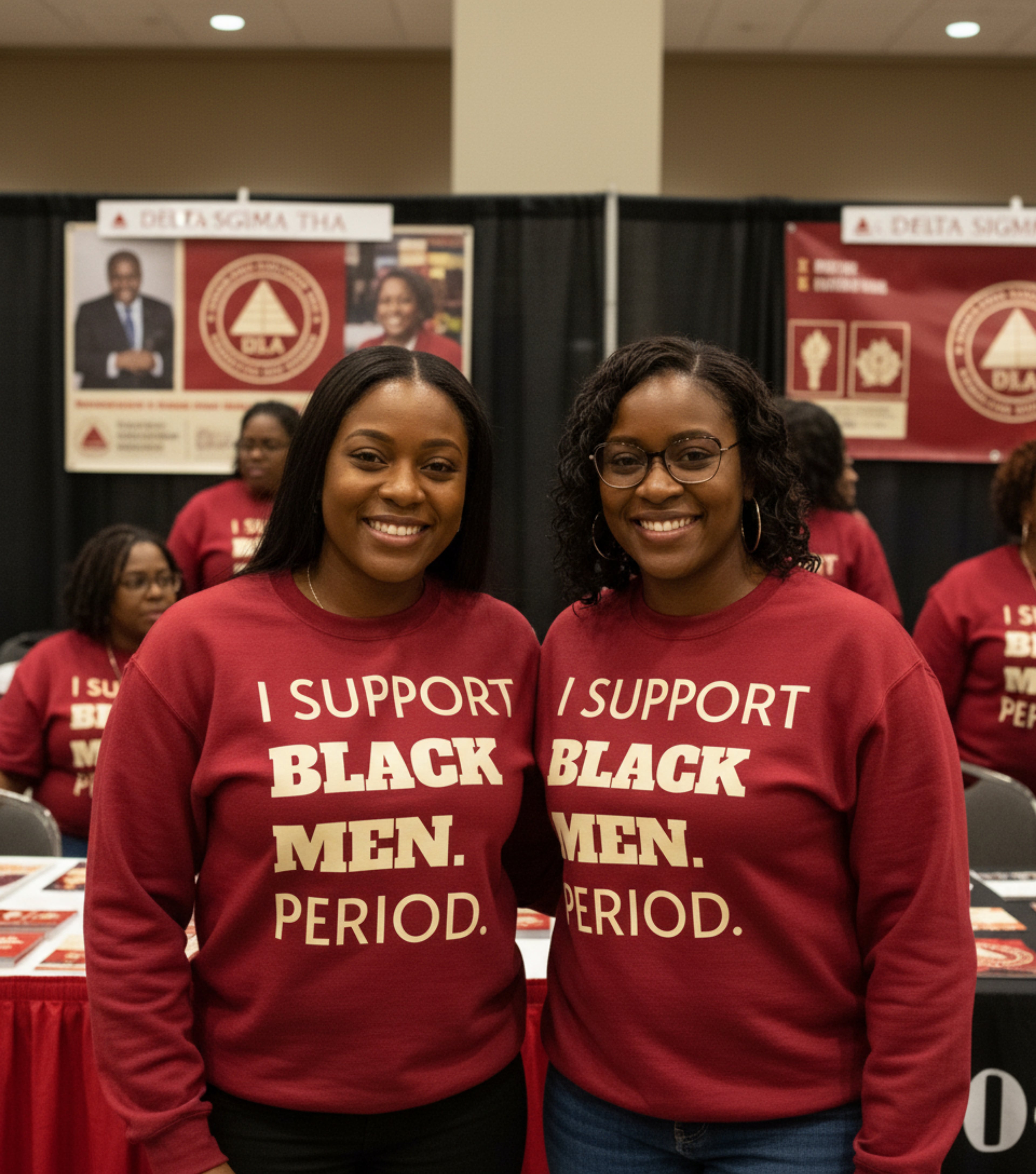 Crimson and Cream- I SUPPORT BLACK MEN PERIOD Sweatshirt.