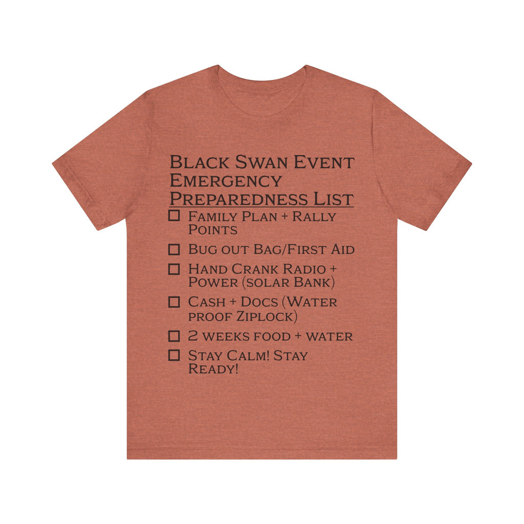 Black Swan Event Emergency Preparedness T-shirt