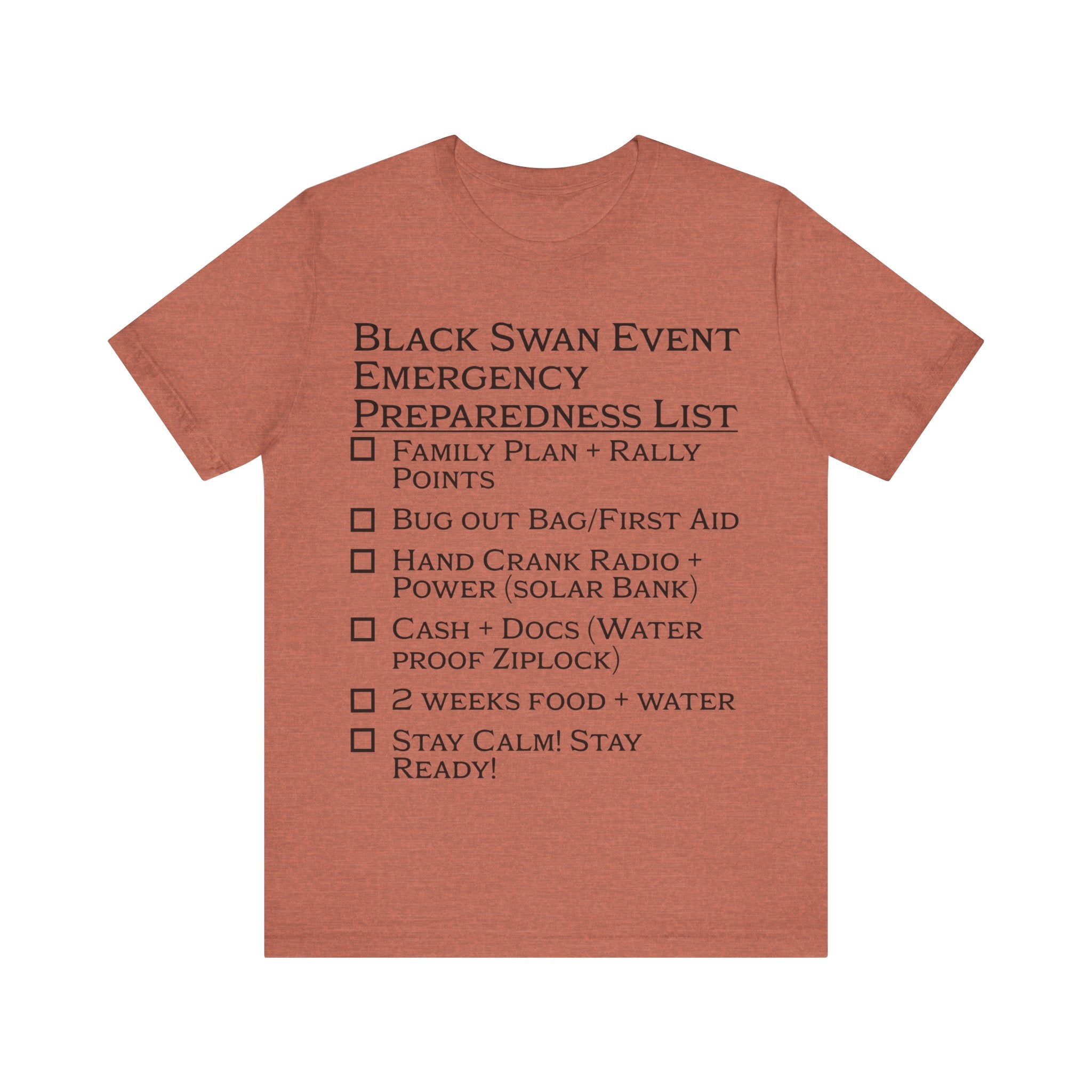 Black Swan Event Emergency Preparedness T-shirt