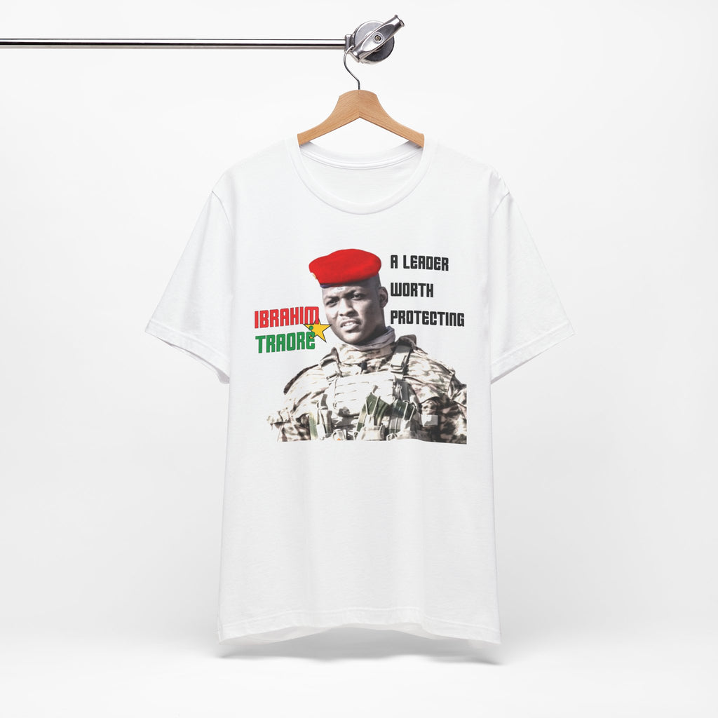 Ibrahim Traore T-shirt, Burkina Faso Flag Fashion Tee "A Leader Worth Protecting"