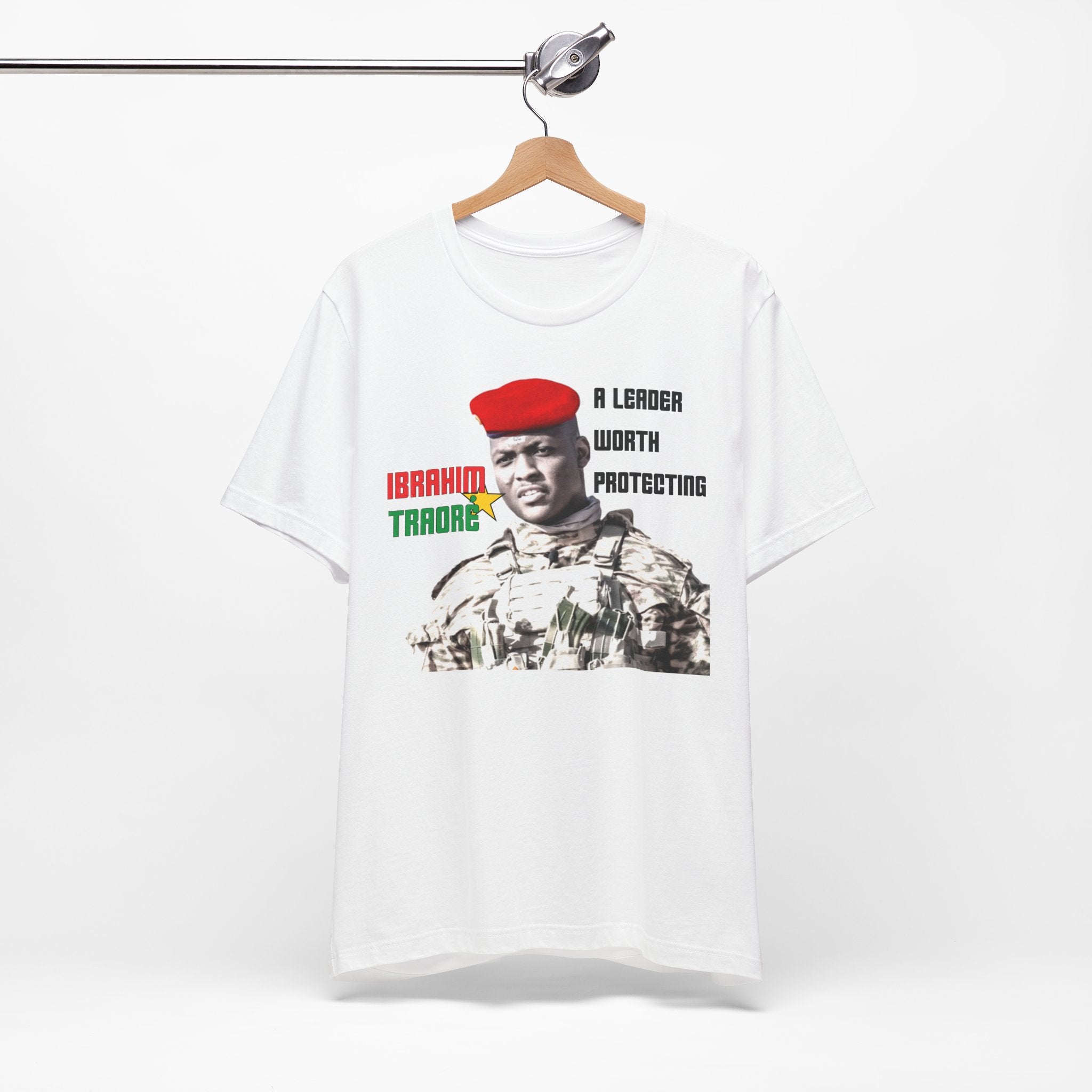 Ibrahim Traore T-shirt, Burkina Faso Flag Fashion Tee "A Leader Worth Protecting"