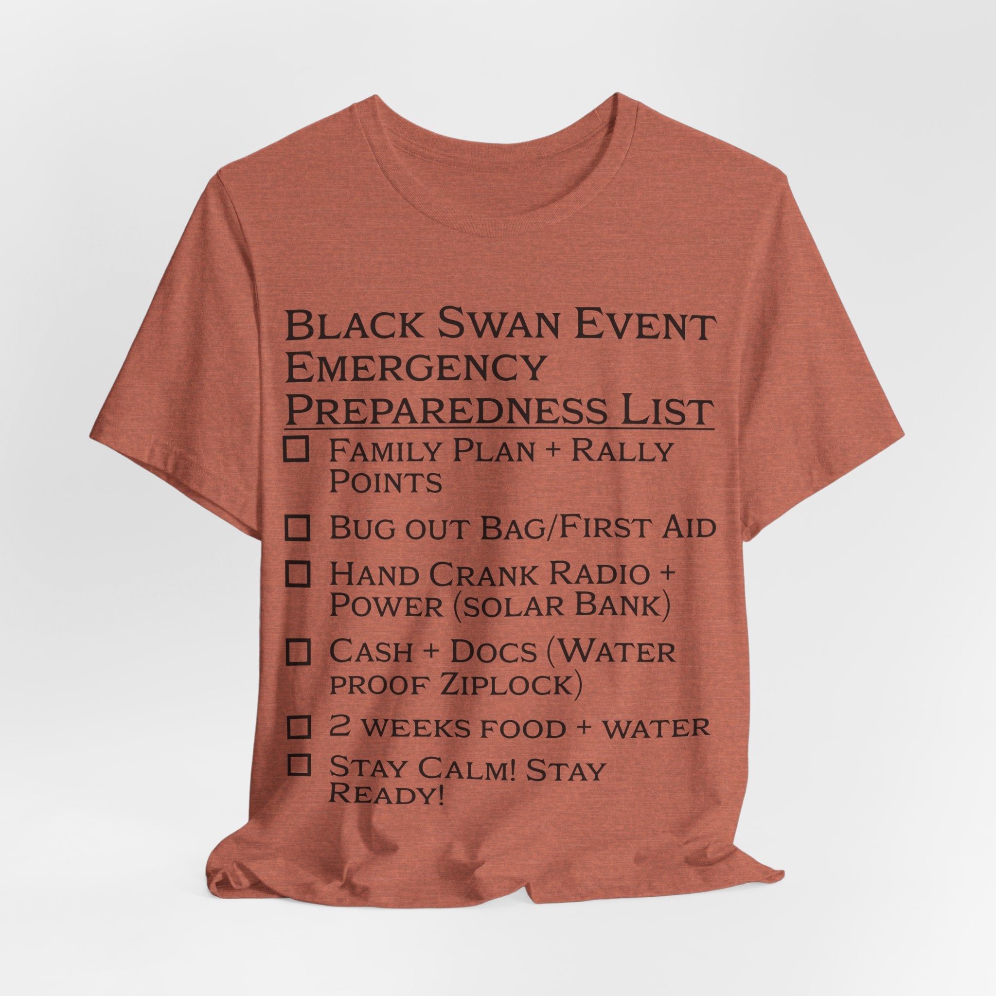 Black Swan Event Emergency Preparedness T-shirt