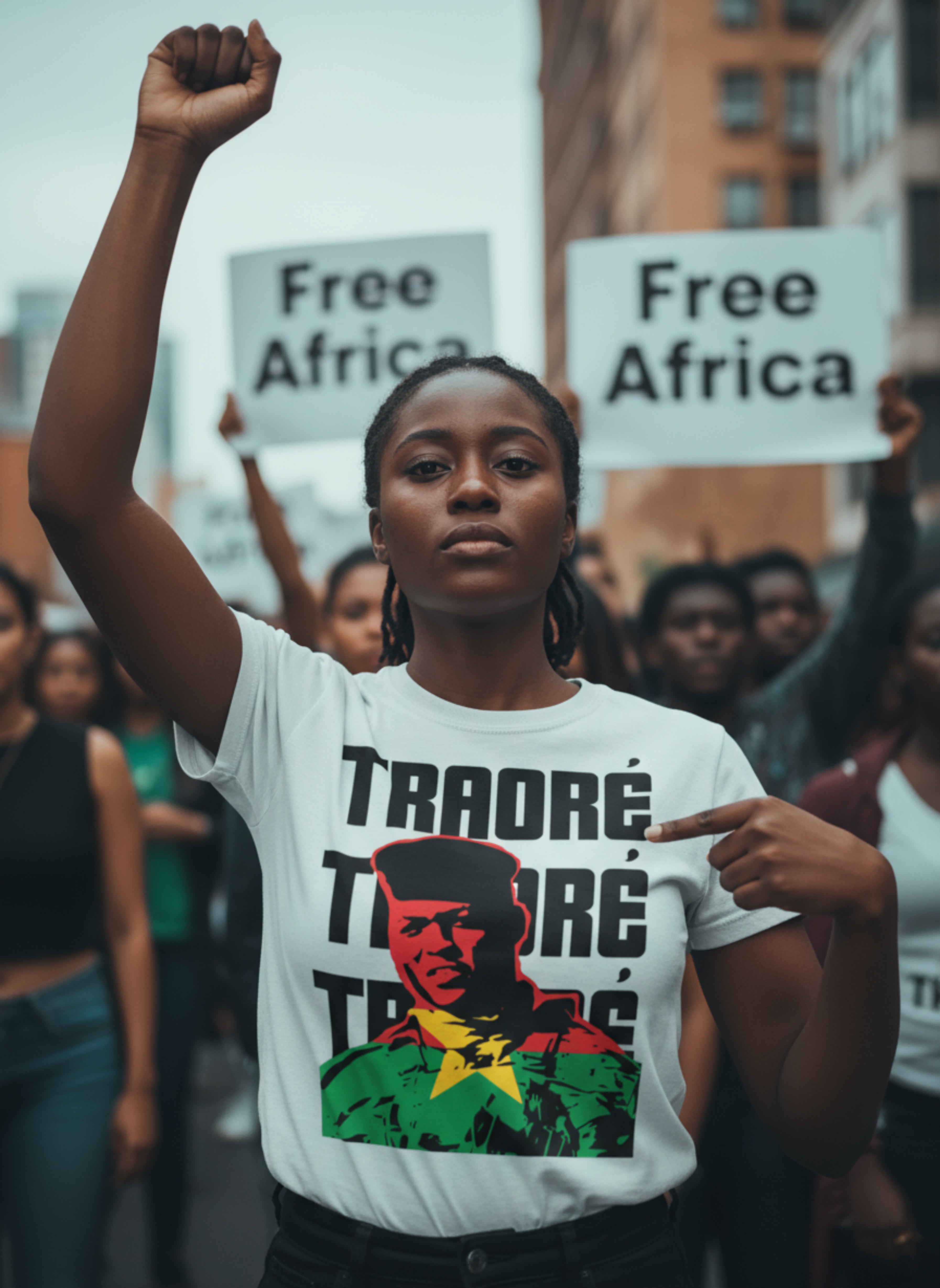 Ibrahim Traore/Burkina Faso Flag T-shirt Fashion Tee